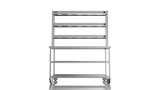 Nordstar Mobile Centre Table Bench With 3 Tier Heated Gantry Chefs Pass 1500mm | TTCMCB1500MS Stainless Steel Tables with Overshelf Nordstar