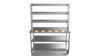 Nordstar Mobile Centre Table Bench With 3 Tier Heated Gantry Chefs Pass 1500mm | TTCMCB1500MS Stainless Steel Tables with Overshelf Nordstar