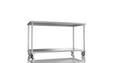 Nordstar Mobile Centre Table Bench With Undershelf 1500mm Wide | NSMCB1500 Stainless Steel Tables with Castors Nordstar