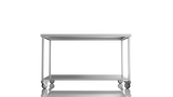 Nordstar Mobile Centre Table Bench With Undershelf 1500mm Wide | NSMCB1500 Stainless Steel Tables with Castors Nordstar