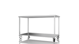 Nordstar Mobile Centre Table Bench With Undershelf 1500mm Wide | NSMCB1500 Stainless Steel Tables with Castors Nordstar