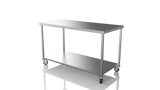 Nordstar Mobile Centre Table Bench With Undershelf 1500mm Wide | NSMCB1500 Stainless Steel Tables with Castors Nordstar