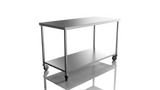 Nordstar Mobile Centre Table Bench With Undershelf 1500mm Wide | NSMCB1500 Stainless Steel Tables with Castors Nordstar