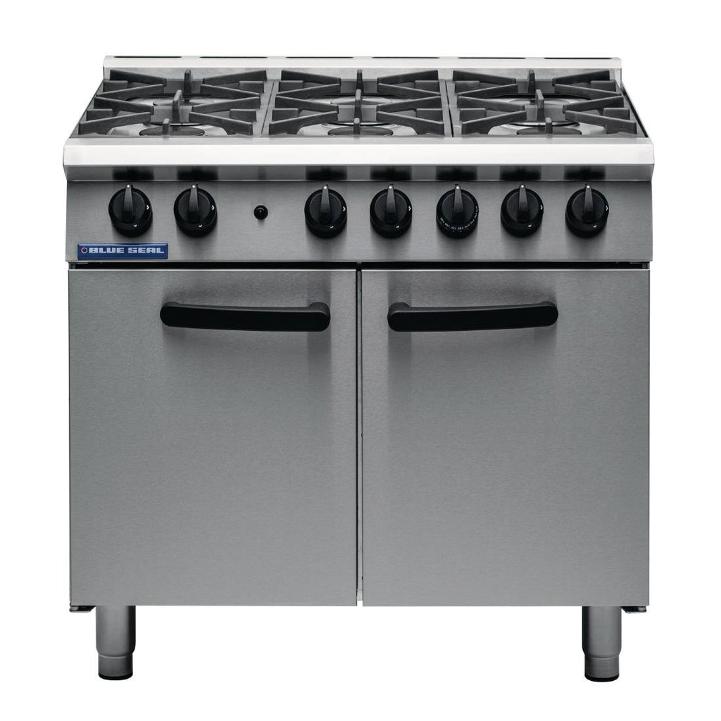 Blue Seal 6 Burner Oven Range Medium Duty LPG G750 6 - CM603-P  Blue Seal   
