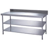 Parry Fully Welded Stainless Steel Wall Table 2 Undershelves 1800x600mm - DC621 Stainless Steel Wall Tables Parry