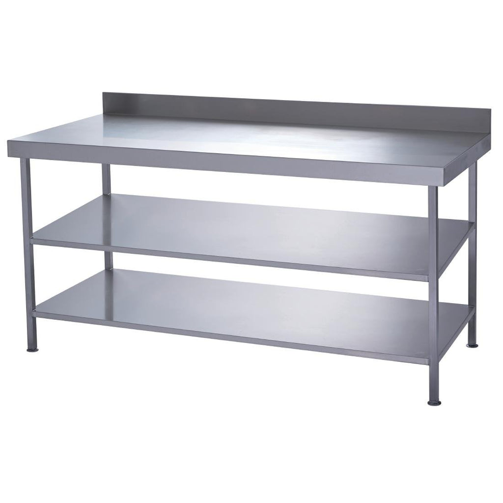 Parry Fully Welded Stainless Steel Wall Table 2 Undershelves 1800x600mm - DC621 Stainless Steel Wall Tables Parry