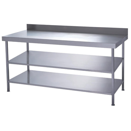 Parry Fully Welded Stainless Steel Wall Table 2 Undershelves 1800x600mm - DC621 Stainless Steel Wall Tables Parry