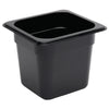 Vogue Polycarbonate 1/6 Gastronorm Container 150mm Black - U471  Vogue   