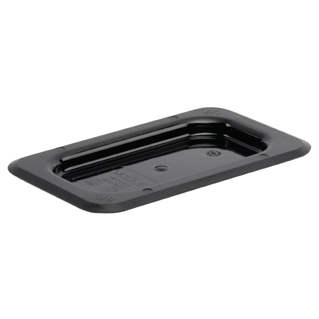 Vogue Polycarbonate 1/9 Gastronorm Lid Black - U479  Vogue   