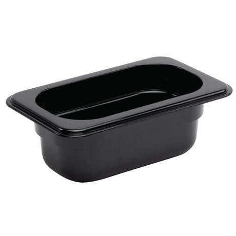 Vogue Polycarbonate 1/9 Gastronorm Container 65mm Black - U472  Vogue   