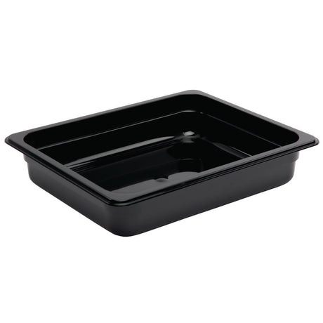 Vogue Polycarbonate 1/2 Gastronorm Container 65mm Black - U458  Vogue   