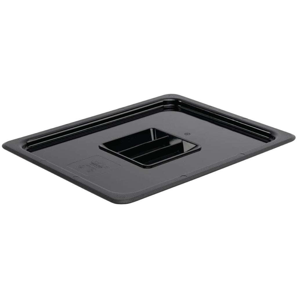Vogue Polycarbonate 1/2 Gastronorm Lid Black - U475  Vogue   