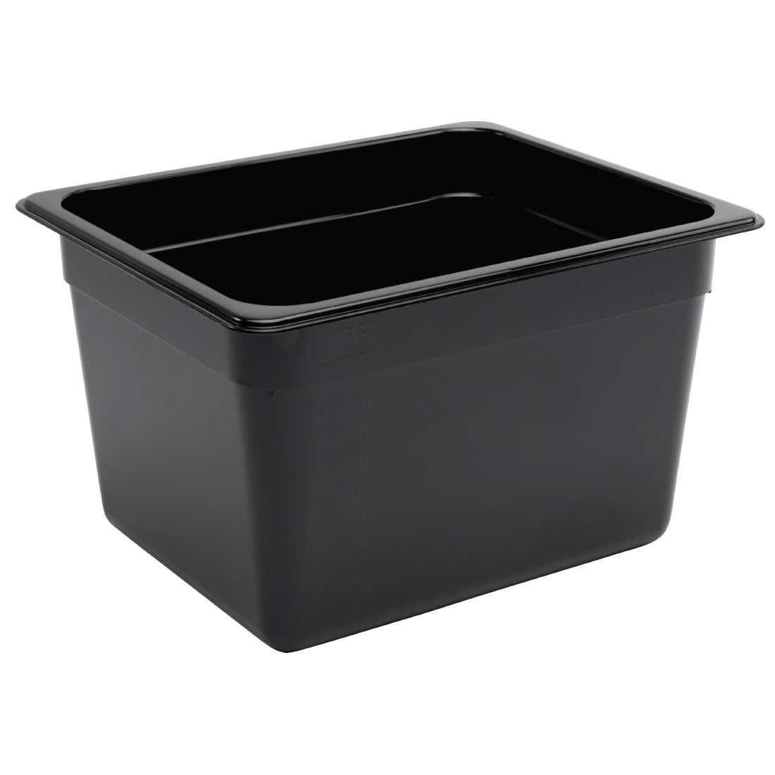 Vogue Polycarbonate 1/2 Gastronorm Container 200mm Black - U461  Vogue   
