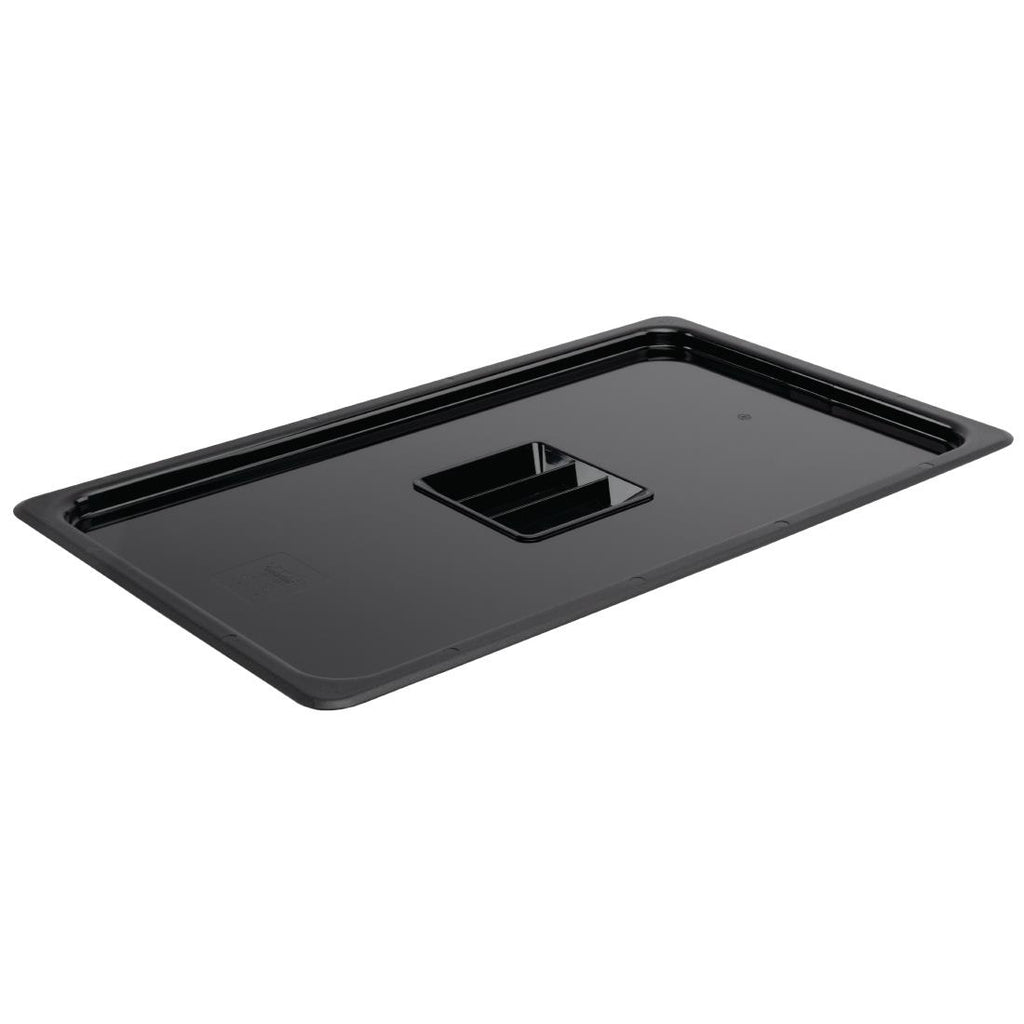 Vogue Polycarbonate 1/1 Gastronorm Lid Black - U474  Vogue   