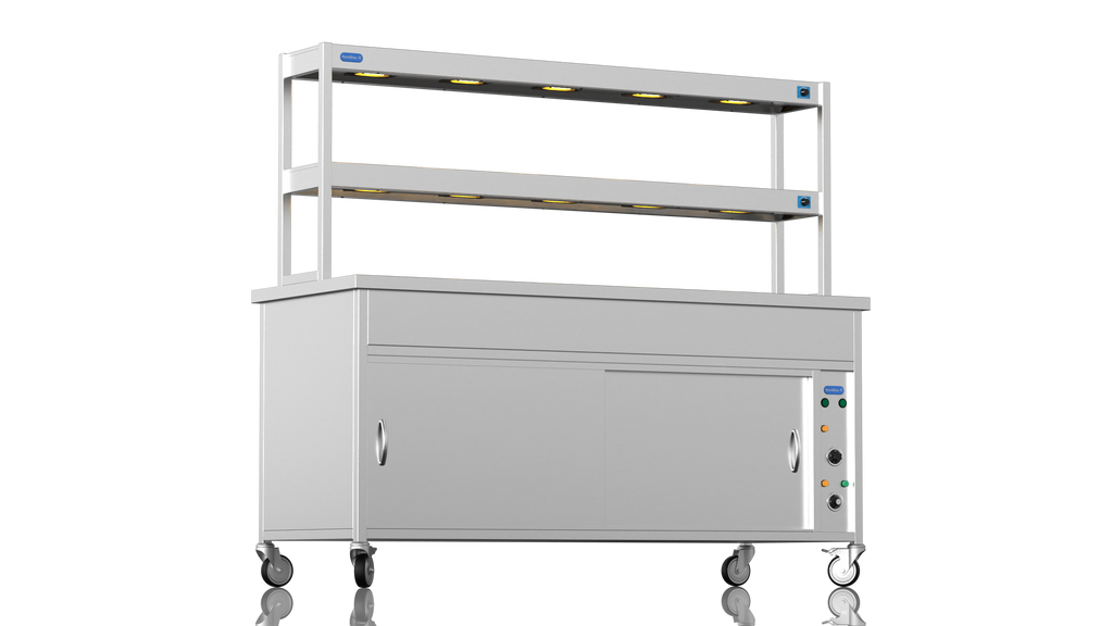 Nordstar NordStar Hot Cupboard Bain Marie 5 x 1/1GN With 2 Tier Heated Gantry | DTCBM1800 Hot Cupboards Nordstar