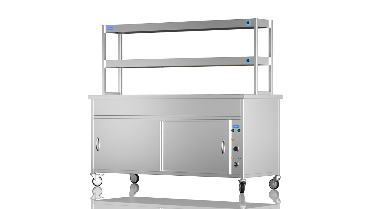 Nordstar NordStar Hot Cupboard Bain Marie 5 x 1/1GN With 2 Tier Heated Gantry | DTCBM1800 Hot Cupboards Nordstar