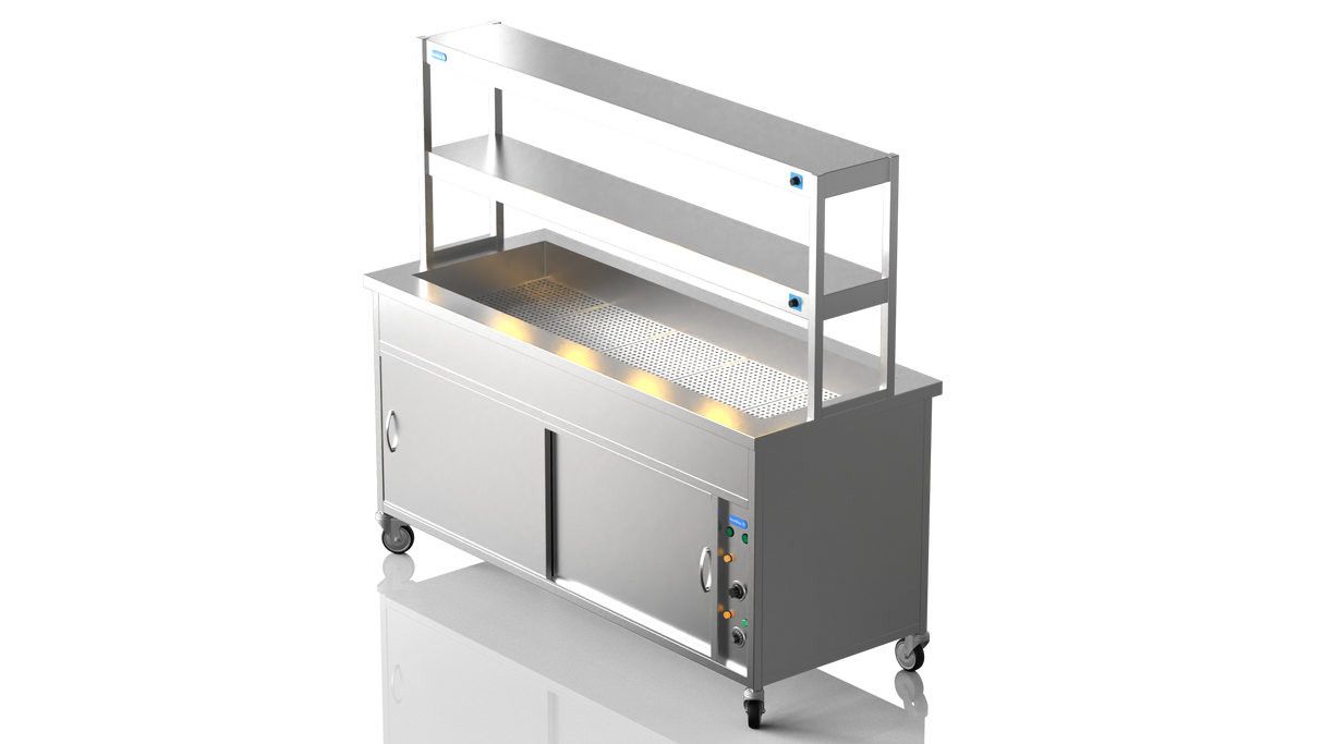 Nordstar NordStar Hot Cupboard Bain Marie 5 x 1/1GN With 2 Tier Heated Gantry | DTCBM1800 Hot Cupboards Nordstar