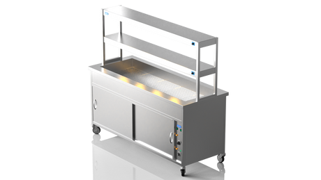 Nordstar NordStar Hot Cupboard Bain Marie 5 x 1/1GN With 2 Tier Heated Gantry | DTCBM1800 Hot Cupboards Nordstar