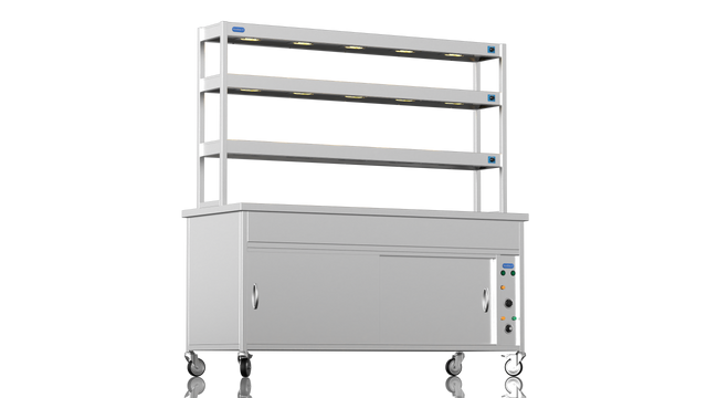 Nordstar NordStar Hot Cupboard Bain Marie 3 x 1/1GN With 3 Tier Heated Gantry | TTCBM1800 Hot Cupboards Nordstar