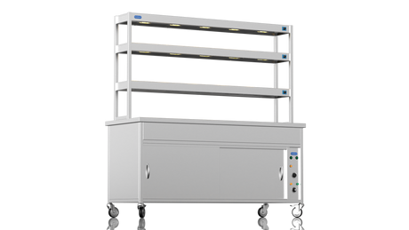 Nordstar NordStar Hot Cupboard Bain Marie 3 x 1/1GN With 3 Tier Heated Gantry | TTCBM1800 Hot Cupboards Nordstar