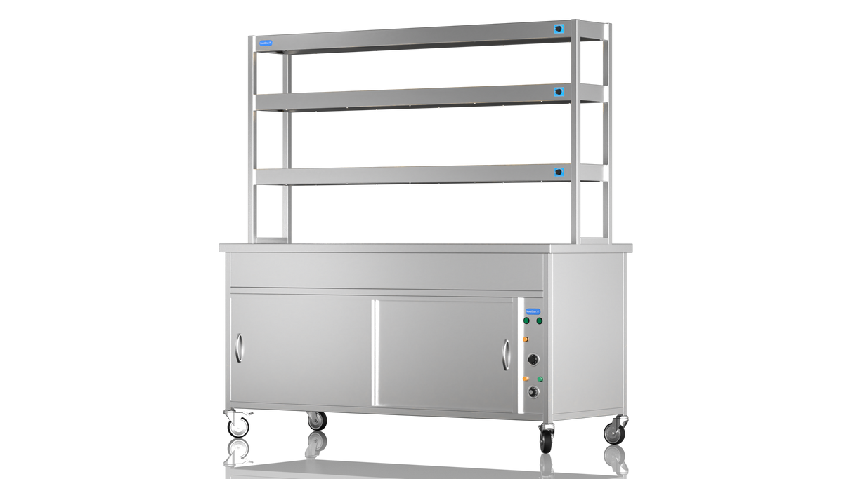 Nordstar NordStar Hot Cupboard Bain Marie 3 x 1/1GN With 3 Tier Heated Gantry | TTCBM1800 Hot Cupboards Nordstar