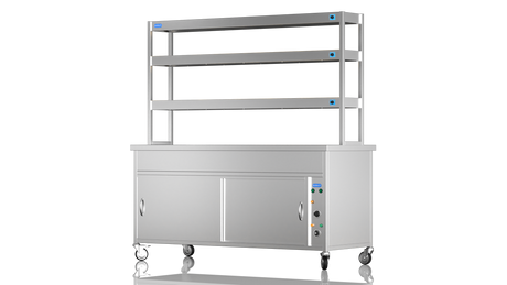 Nordstar NordStar Hot Cupboard Bain Marie 3 x 1/1GN With 3 Tier Heated Gantry | TTCBM1800 Hot Cupboards Nordstar