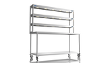 Nordstar Mobile Centre Table Bench With 3 Tier Heated Gantry Chefs Pass 1800mm | TTCMCB1800 Stainless Steel Tables with Overshelf Nordstar