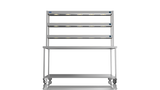 Nordstar Mobile Centre Table Bench With 3 Tier Heated Gantry Chefs Pass 1800mm | TTCMCB1800 Stainless Steel Tables with Overshelf Nordstar