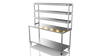 Nordstar Mobile Centre Table Bench With 3 Tier Heated Gantry Chefs Pass 1800mm | TTCMCB1800 Stainless Steel Tables with Overshelf Nordstar