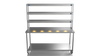 Nordstar Mobile Centre Table Bench With 3 Tier Heated Gantry Chefs Pass 1800mm | TTCMCB1800 Stainless Steel Tables with Overshelf Nordstar