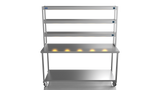 Nordstar Mobile Centre Table Bench With 3 Tier Heated Gantry Chefs Pass 1800mm | TTCMCB1800 Stainless Steel Tables with Overshelf Nordstar