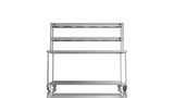 Nordstar Mobile Centre Table Bench With 2 Tier Heated Gantry Chefs Pass 1800mm | DTCMCB1800 Stainless Steel Tables with Overshelf Nordstar