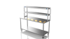 Nordstar Mobile Centre Table Bench With 2 Tier Heated Gantry Chefs Pass 1800mm | DTCMCB1800 Stainless Steel Tables with Overshelf Nordstar