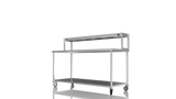 Nordstar Mobile Centre Table Bench With Heated Gantry Chefs Pass 1800mm | STCMCB1800 Stainless Steel Tables with Overshelf Nordstar