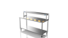 Nordstar Mobile Centre Table Bench With Heated Gantry Chefs Pass 1800mm | STCMCB1800 Stainless Steel Tables with Overshelf Nordstar