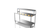 Nordstar Mobile Centre Table Bench With Heated Gantry Chefs Pass 1800mm | STCMCB1800 Stainless Steel Tables with Overshelf Nordstar