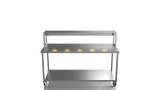 Nordstar Mobile Centre Table Bench With Heated Gantry Chefs Pass 1800mm | STCMCB1800 Stainless Steel Tables with Overshelf Nordstar