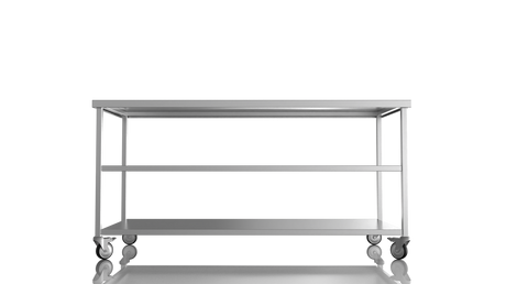 Nordstar Mobile Centre Table Bench with 2 Undershelves 1800mm Wide | NSMCB1800MS Stainless Steel Tables with Castors Nordstar