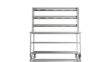 Nordstar Mobile Centre Table Bench With 3 Tier Heated Gantry Chefs Pass 1800mm | TTCMCB1800MS Stainless Steel Tables with Overshelf Nordstar