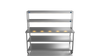 Nordstar Mobile Centre Table Bench With 2 Tier Heated Gantry Chefs Pass 1800mm | DTCMCB1800MS Stainless Steel Tables with Overshelf Nordstar