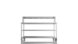 Nordstar Mobile Centre Table Bench With Heated Gantry Chefs Pass 1800mm | STCMCB1800MS Stainless Steel Tables with Overshelf Nordstar