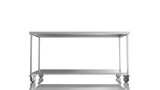 Nordstar Mobile Centre Table Bench With Undershelf 1800mm Wide | NSMCB1800 Stainless Steel Tables with Castors Nordstar