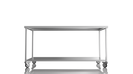 Nordstar Mobile Centre Table Bench With Undershelf 1800mm Wide | NSMCB1800 Stainless Steel Tables with Castors Nordstar