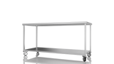 Nordstar Mobile Centre Table Bench With Undershelf 1800mm Wide | NSMCB1800 Stainless Steel Tables with Castors Nordstar