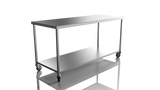 Nordstar Mobile Centre Table Bench With Undershelf 1800mm Wide | NSMCB1800 Stainless Steel Tables with Castors Nordstar