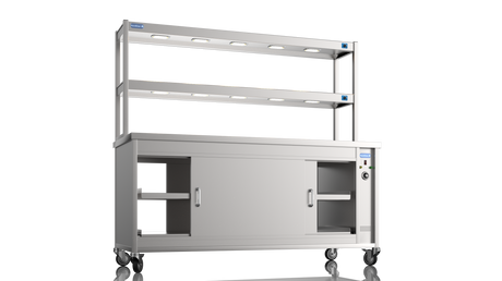 Nordstar Pass Through Hot Cupboard With Double Tier Gantry Chef Pass 1800mm | DTC1800P Hot Cupboards Nordstar