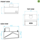 Hamoki Extraction Hood 1000mm Wide With Motor, Filters & LED Lighting -  191001 Kitchen Canopies & Cooker Hoods Hamoki   