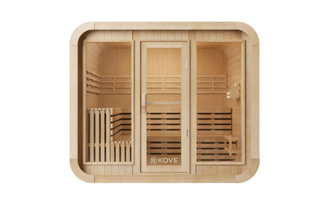 Kove 5-6 Person Spruce Cube Sauna with Front Porch & 8kW Electric Heater | KOVE-CUBE6 Outdoor Cube Saunas Kove Designs