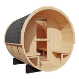 Empire Kove Spruce Barrel Sauna with Front Porch & 6kW Electric Heater | 3–4 Person Outdoor Cabin | KOVE-BAR4 Outdoor Barrel Electric Heated Saunas Kove Designs