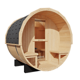 Kove 1-2 Person Spruce Barrel Sauna with Front Porch & 4.5kW Electric Heater | KOVE-BAR2 Outdoor Barrel Electric Heated Saunas Kove Designs